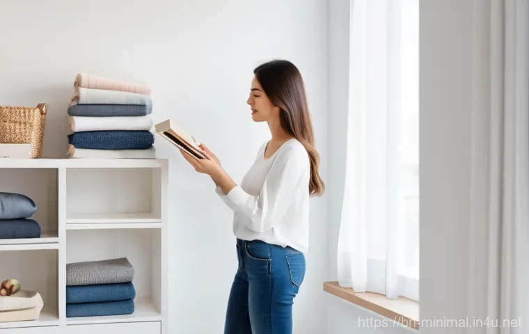 미니멀라이프 공간 정리 아이템 - Image Prompt 1: The Art of Thoughtful Decluttering**