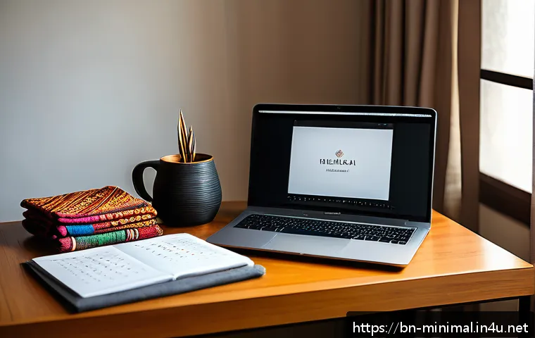미니멀라이프 자주 사용하는 앱 - A cozy, modern home office setup tailored for a Bengali professional practicing digital minimalism: ...